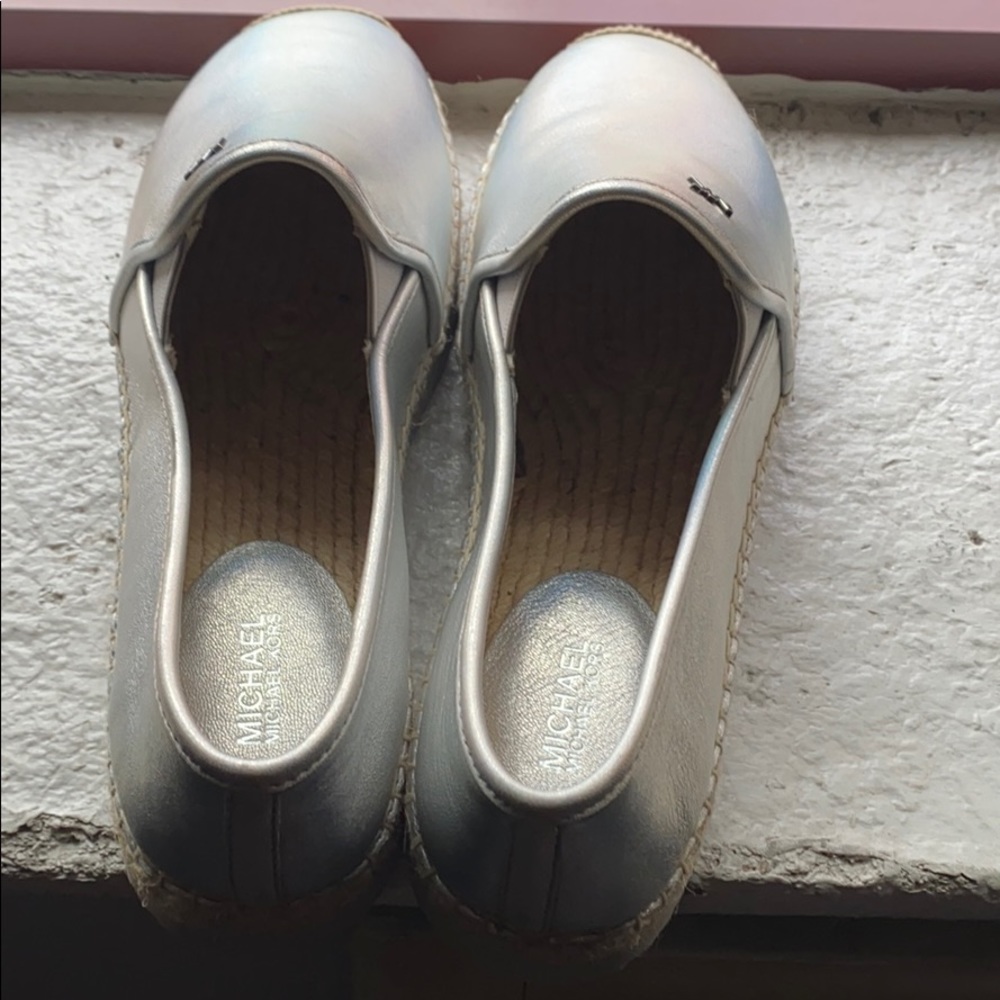 Michael Kors Silver Moccasins